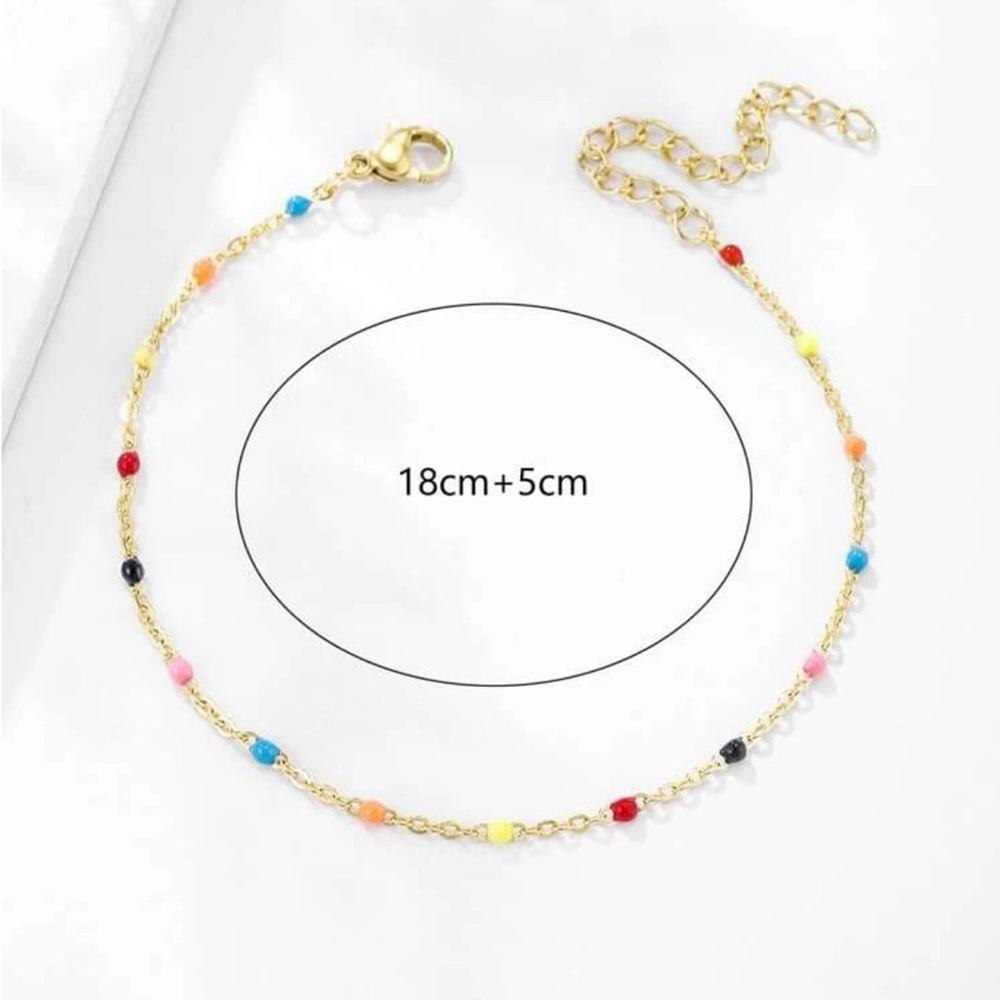 ⚠️Clearance Multi Color Bead Bracelet Yellow Gold - Picture 3 of 3